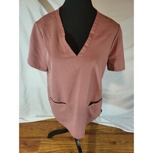 Ladies FIGS Scrubs Top Dusty Rose Pink #PO 2652, size M